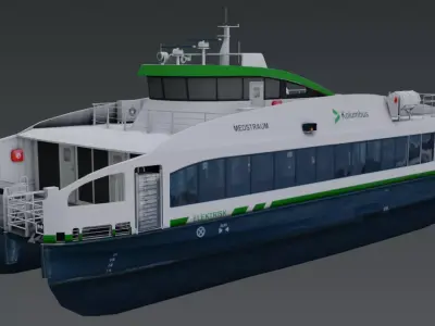 Fully electric fast ferry 3D model Low-poly 3D model