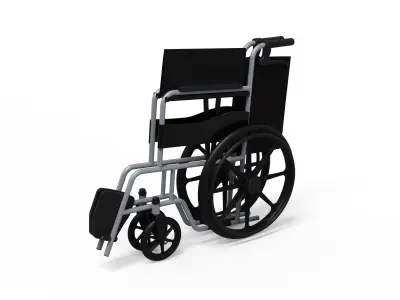 wheelchair  wheel chair  folded unfolded 3D print model