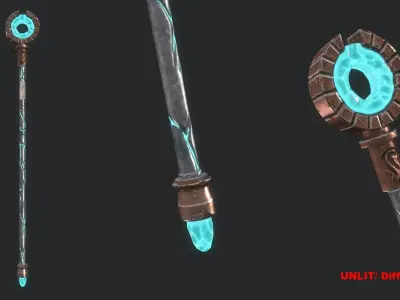 Fantasy Stylish- Staff of Blink Low-poly 3D model
