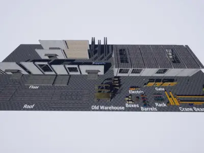 Modular Warehouse 3D Model Pack