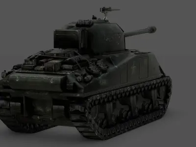  Sherman Firefly - WWII Allied British Tank 3D Model Low-poly 3D model
