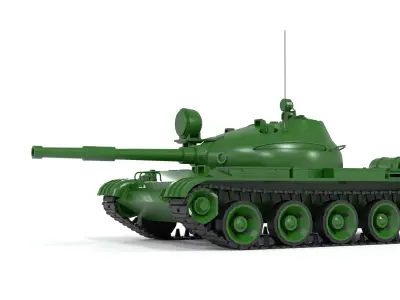 T-62 Low-poly tank  3D model