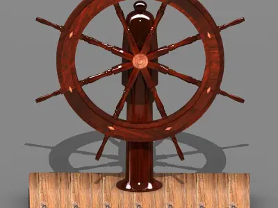 Ship Steering Wheel 3D model buy
