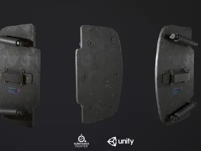 Ballistic Shield Pack PBR Low-poly 3D model