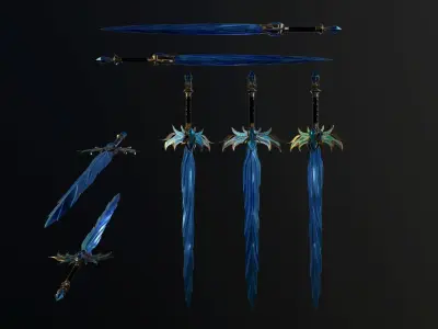 Swords Pack Low-poly 3D model buy
