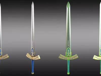 Fate stay Night  Saber Excalibur Low-poly 3D model