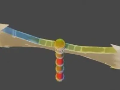 Medieval weapon - axe Low-poly 3D model
