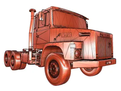 Scania LS141 6x2 38 Stock Classic Truck Low-poly 3D model