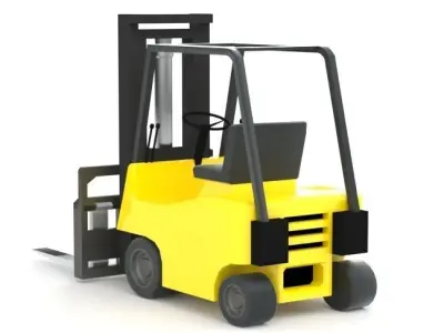 Forklift truck Low-poly 3D model get