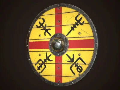 Viking Shield 04 Low-poly 3D model