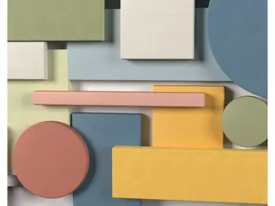 Wall Colored shapes Decoration - 60x35 - Collection - Part 6 3D model