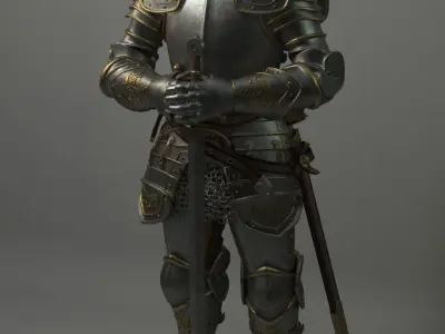 Knight in armor 3D model purchase