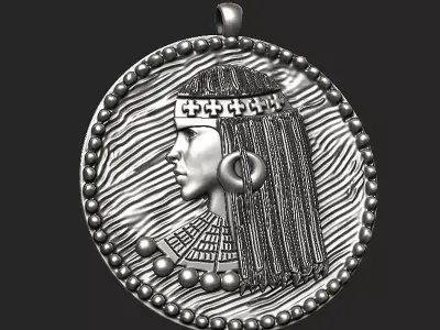 Antique Woman Pendant 3D print model