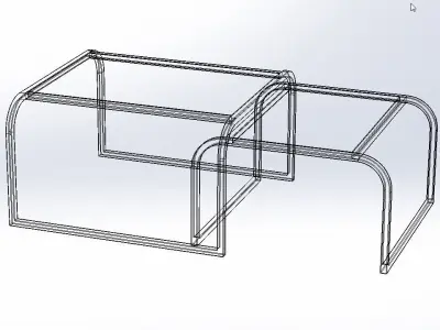 Industrial Minimalist Modern Coffee Table  Free 3D model