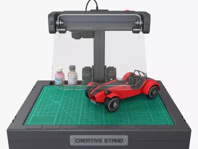 Modeling Workstation with Car M1 3D model