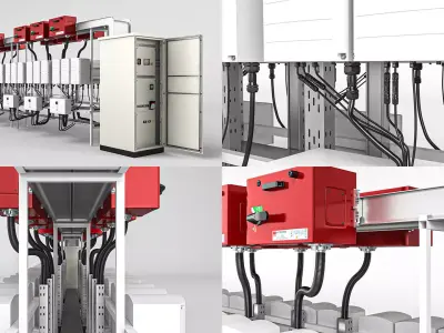 Solar Inverter Room Low-poly 3D model