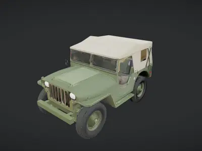 vintage military jeep vehicle 3D model