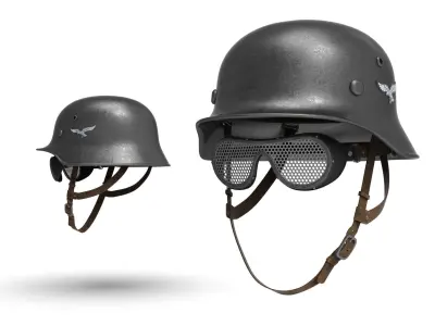  German military  helmet  with glasses - Stahlhelm  m35  3D model