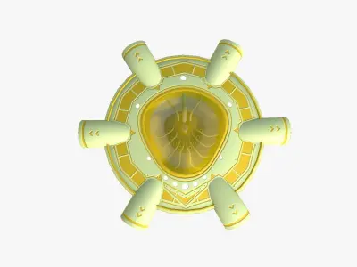 Alien Spaceship UFO J12 Cartoon - Sci Fi Spacecraft Design Low-poly 3D model