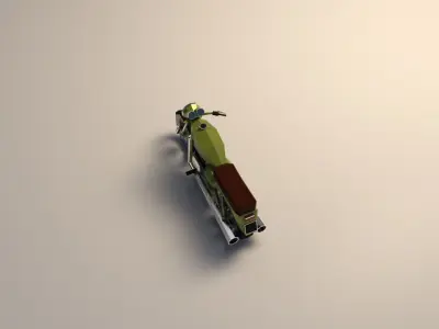 Low Poly Motorcycle 01 Low-poly 3D model