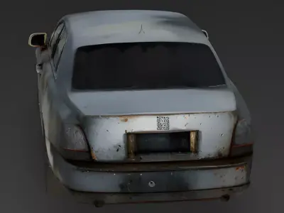 Realistic Abandoned Luxury Sedan 3D Model Low-poly 3D model
