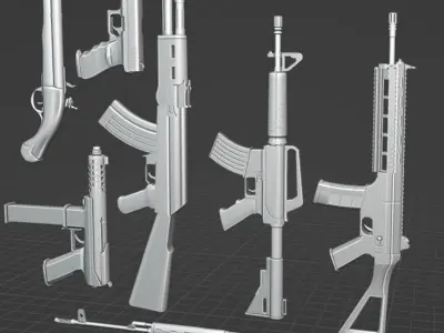 ALL WEAPONS PACK - Models and Textures Low-poly 3D model Low-poly 3D model