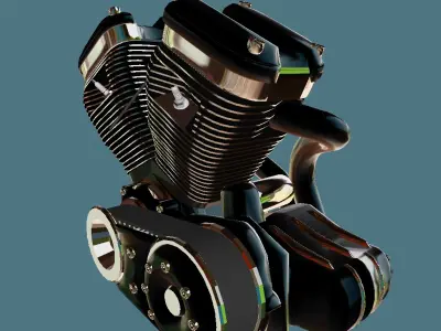 V-twin 3D model