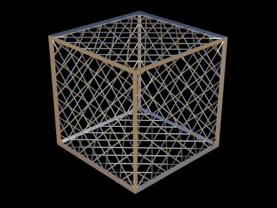 Cubical Cage 3d Model Low-poly 3D model