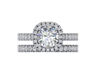 Solitair Ring Bridal Set 3D print model 53