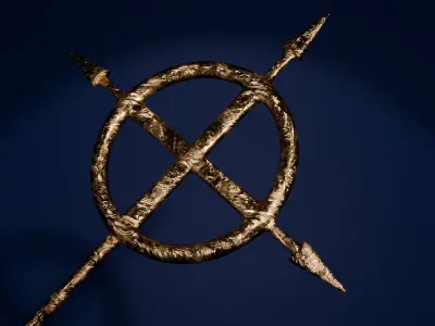 Gold sceptre Free low-poly 3D model