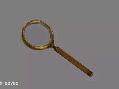 Magnifier Blender reeve magnifying glass Low-poly 3D model