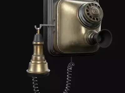 Vintage Phone Low-poly 3D model