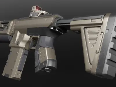 Sci-Fi Tactical Rifle Artemis Militia Low-poly 3D model
