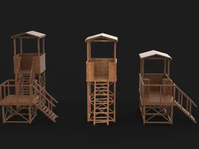Military Guard Tower 3D model purchase