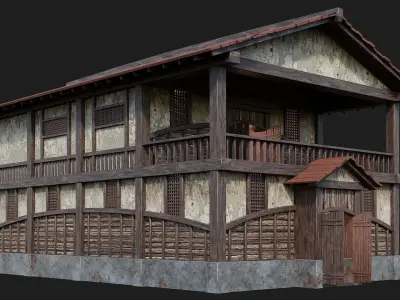 Medieval House Building 4K Textures GameReady 157 Low-poly 3D model