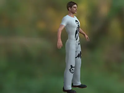 Aaron Taylor Low-poly 3D model