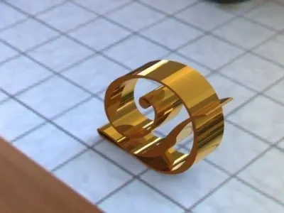 Letra D gold letter s Free 3D model