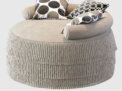 21st Century Beth Armchairl Cotton Velvet 3D model
