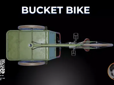 Industrial Cargo Tricycle - 3D Model Heavy-Duty Bucket Bike 3D model
