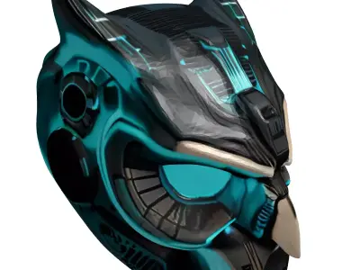 Cyberpunk Owl Mask 3D model