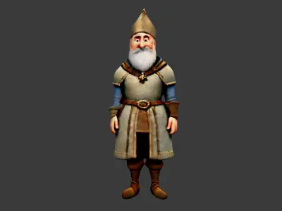 Old King Low-poly 3D model