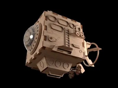 Wooden submarine 3D model