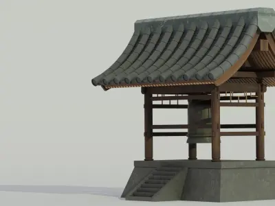 Medieval Japan Shrine 3D model