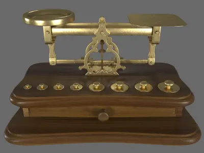 Vintage pharmacy scales 3D model