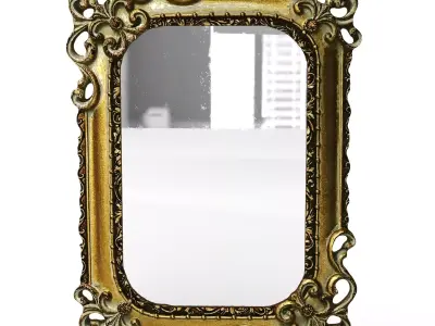 Antique Frame Mirror 6 Low-poly 3D model