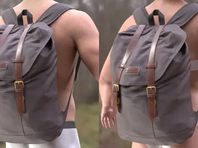 Man and Woman in Backpack 56 3D model