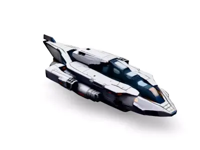 SciFi Dropship Shuttle 3D Model Low-poly 3D model purchase