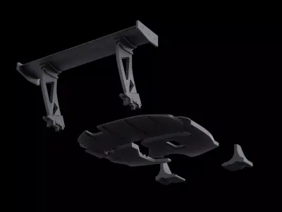 Spoiler bodykit tuning auto moto 3D model