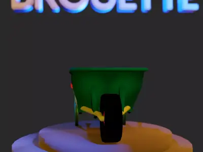 BROUETTE wheelbarrow Low-poly 3D model