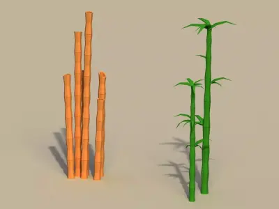 Low Poly Bamboo Trees Low-poly 3D model